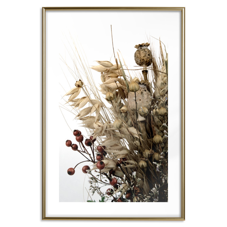 Poster Golden Notebook - autumn plants on a white background in a boho motif 130468 additionalImage 14