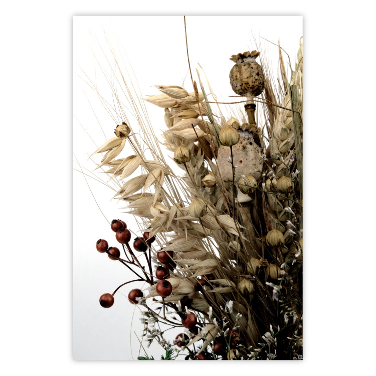 Poster Golden Notebook - autumn plants on a white background in a boho motif 130468
