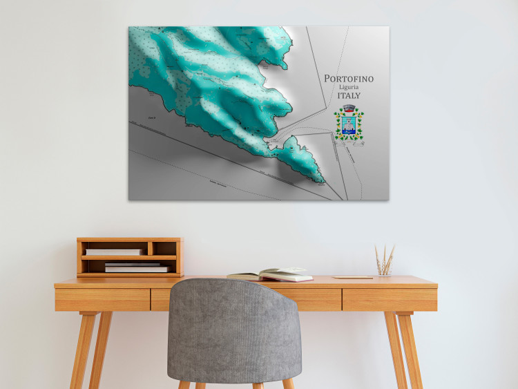 Canvas Art Print Map of Portofino - Italian city map with inscription and coat of arms 131668 additionalImage 3