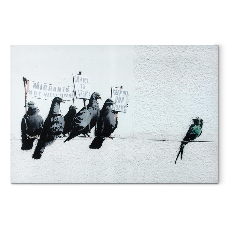 Canvas Art Print Protesting Birds by Banksy 132468