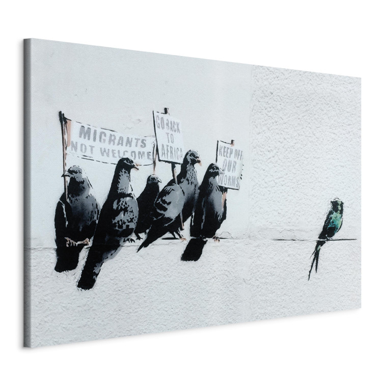 Canvas Art Print Protesting Birds by Banksy 132468 additionalImage 2
