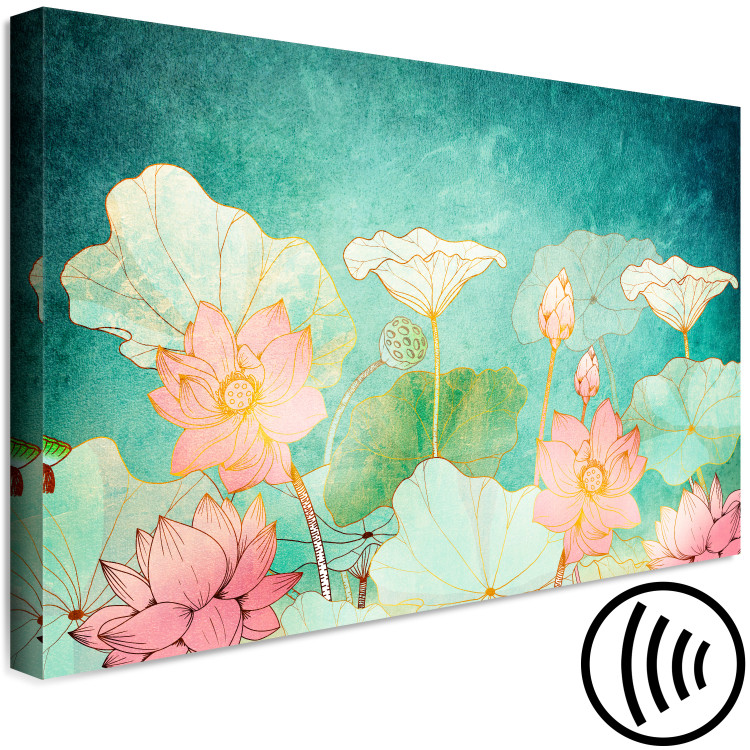 Canvas Print Fairy-tale Flowers (1-piece) Wide - colorful cartoonish plants 134268 additionalImage 6
