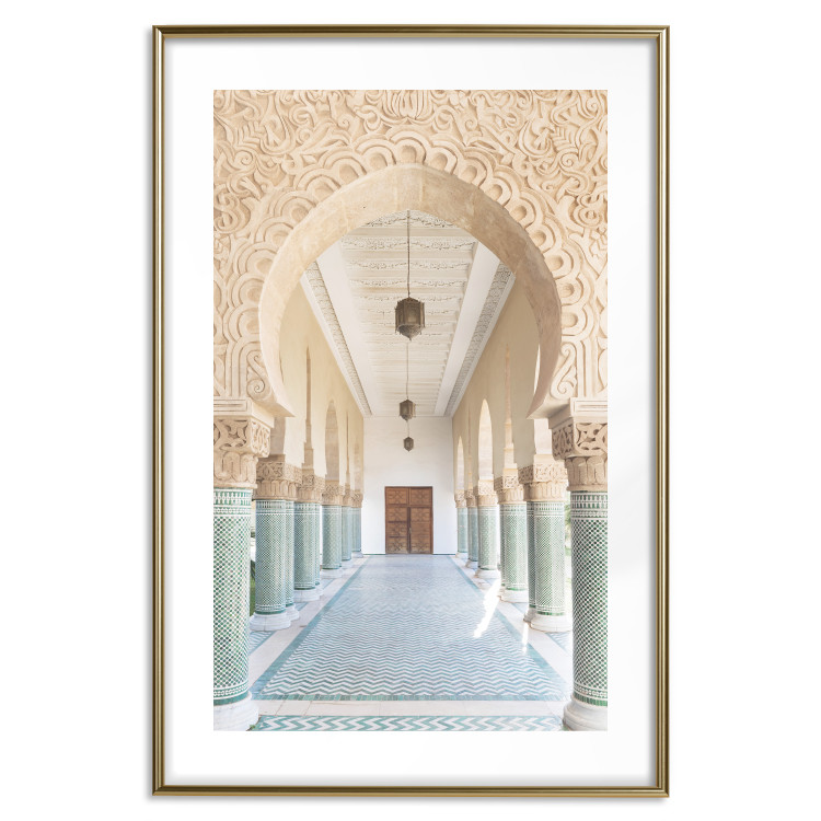 Wall Poster Turquoise Colonnade - hallway architecture with ornaments and columns 134768 additionalImage 14