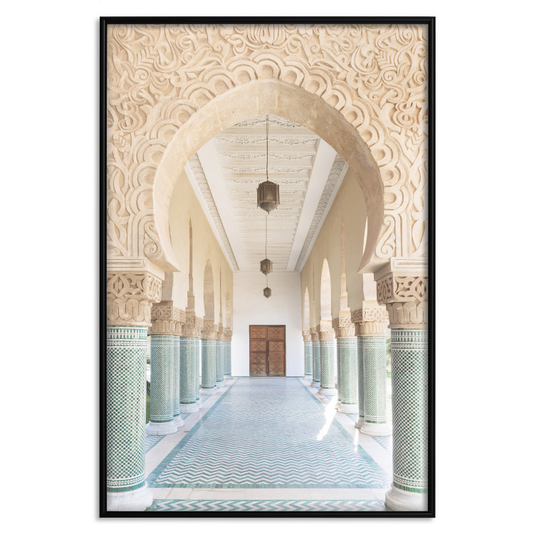 Wall Poster Turquoise Colonnade - hallway architecture with ornaments and columns 134768 additionalImage 18