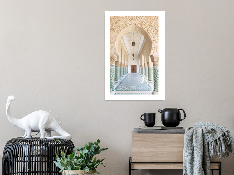 Wall Poster Turquoise Colonnade - hallway architecture with ornaments and columns 134768 additionalImage 7