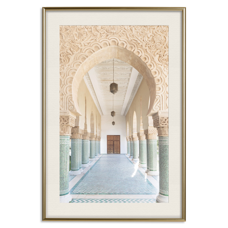 Wall Poster Turquoise Colonnade - hallway architecture with ornaments and columns 134768 additionalImage 20