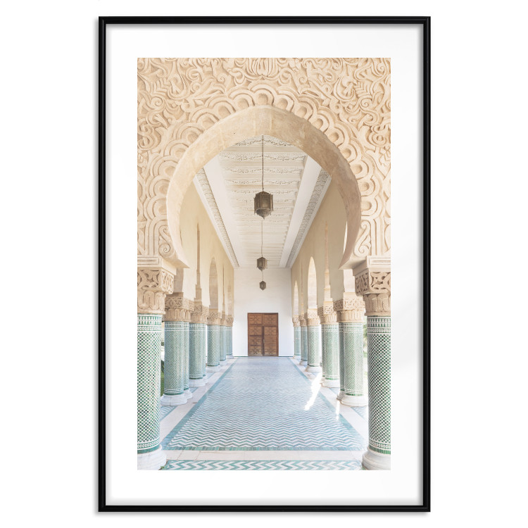 Wall Poster Turquoise Colonnade - hallway architecture with ornaments and columns 134768 additionalImage 17