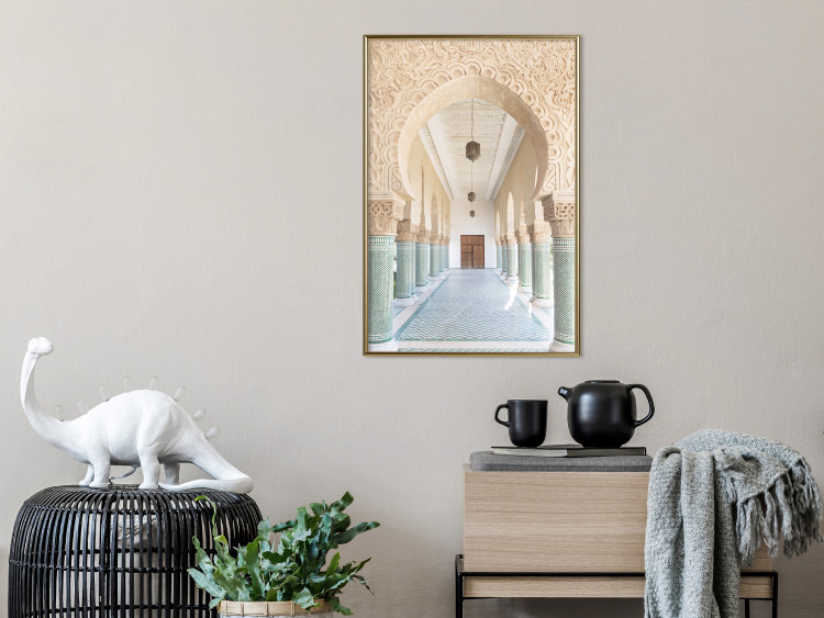 Wall Poster Turquoise Colonnade - hallway architecture with ornaments and columns 134768 additionalImage 8