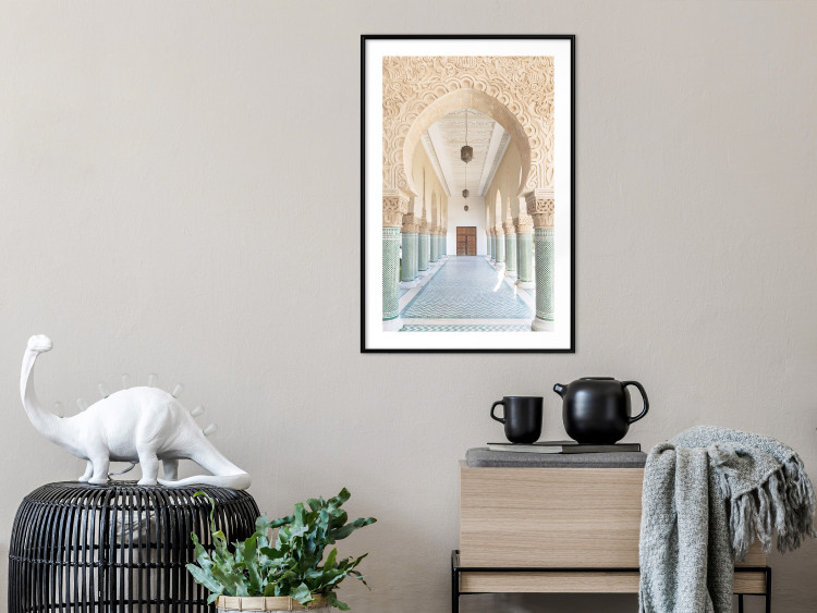 Wall Poster Turquoise Colonnade - hallway architecture with ornaments and columns 134768 additionalImage 23