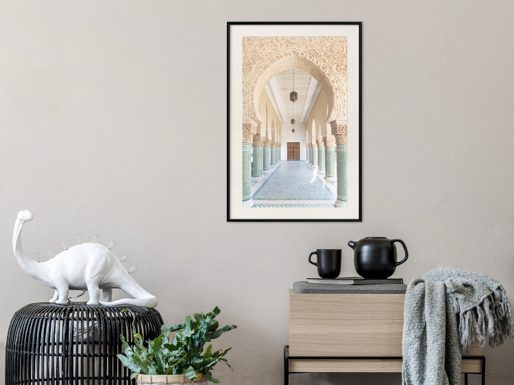 Wall Poster Turquoise Colonnade - hallway architecture with ornaments and columns 134768 additionalImage 24