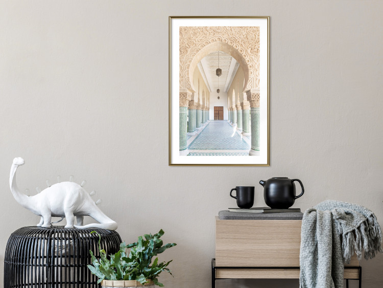 Wall Poster Turquoise Colonnade - hallway architecture with ornaments and columns 134768 additionalImage 13