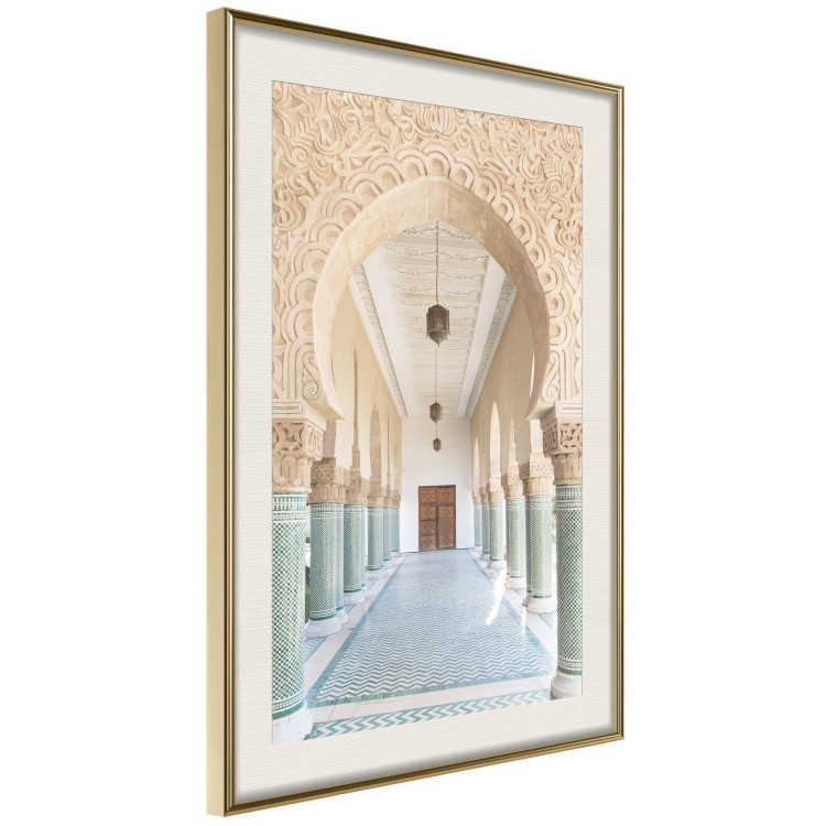 Wall Poster Turquoise Colonnade - hallway architecture with ornaments and columns 134768 additionalImage 6