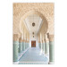 Wall Poster Turquoise Colonnade - hallway architecture with ornaments and columns 134768