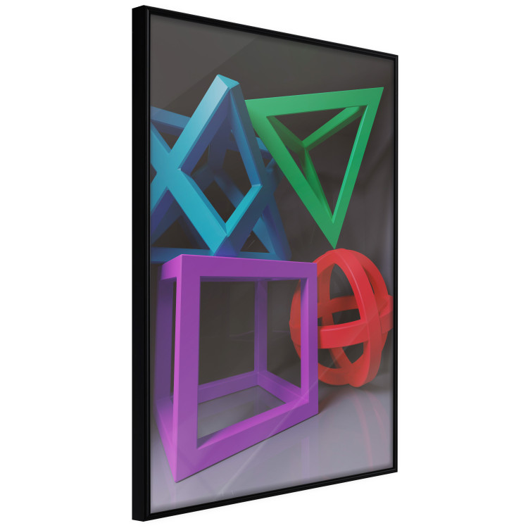 Poster Intertwined Symbols - colorful geometric figures mimicking a 3D effect 135168 additionalImage 4