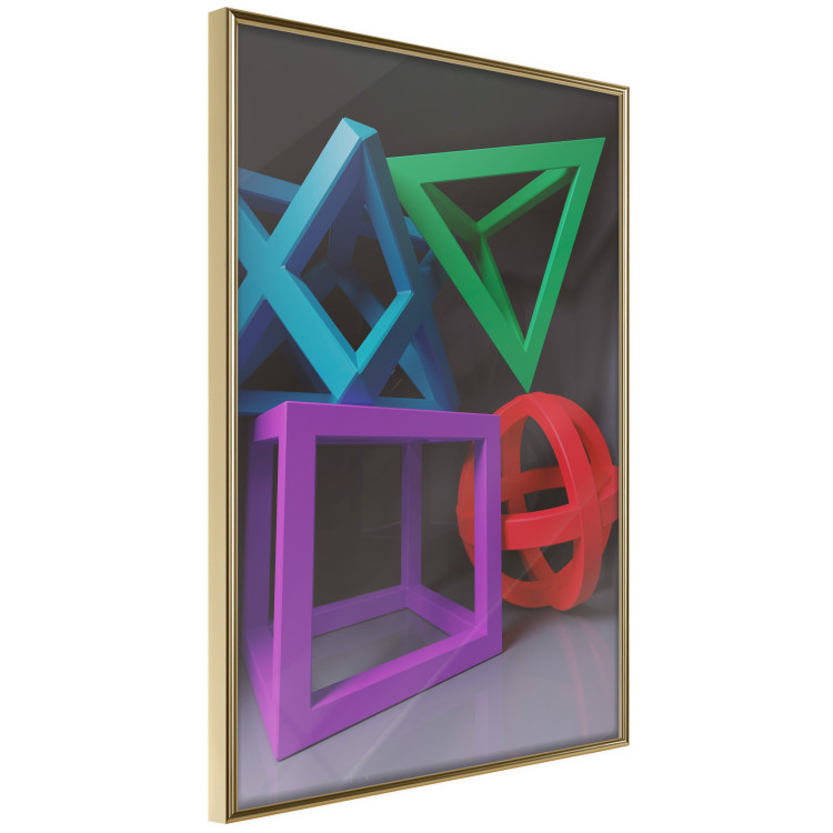 Poster Intertwined Symbols - colorful geometric figures mimicking a 3D effect 135168 additionalImage 10