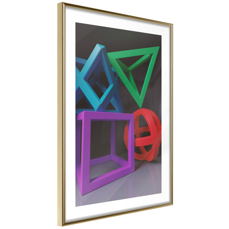 Poster Intertwined Symbols - colorful geometric figures mimicking a 3D effect 135168 additionalImage 2