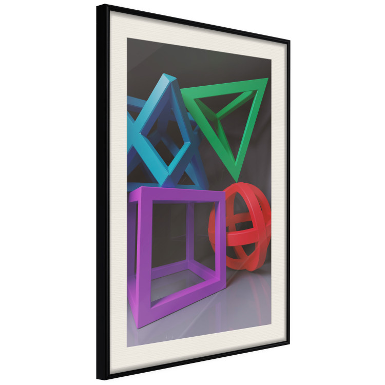 Poster Intertwined Symbols - colorful geometric figures mimicking a 3D effect 135168 additionalImage 8