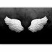 Wall Mural White feathers - black and white abstraction with angel wings with pattern 142868 additionalThumb 5