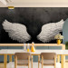 Wall Mural White feathers - black and white abstraction with angel wings with pattern 142868 additionalThumb 6