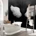 Wall Mural White feathers - black and white abstraction with angel wings with pattern 142868 additionalThumb 8