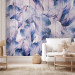 Wall Mural Provence - energetic flowers on a wood-textured background 143568