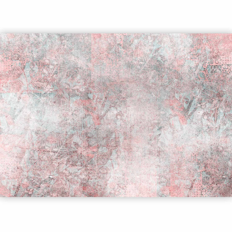 Wall Mural Mosaic - fragments of pink ornaments on a background of concrete texture 143768 additionalImage 5