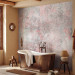 Wall Mural Mosaic - fragments of pink ornaments on a background of concrete texture 143768 additionalThumb 8