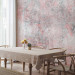 Wall Mural Mosaic - fragments of pink ornaments on a background of concrete texture 143768 additionalThumb 4