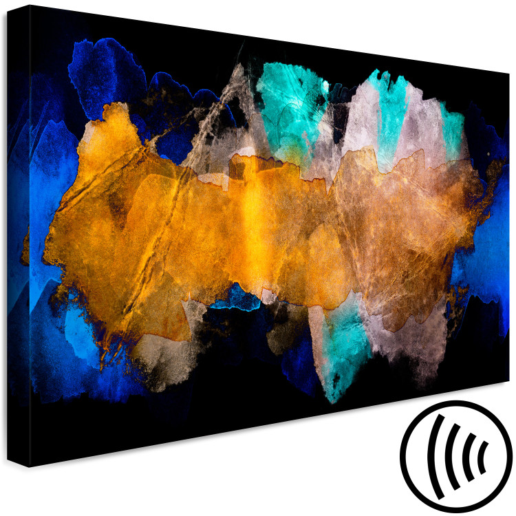 Canvas Print Amber Abstraction (1-piece) - colorful spots on a black background 143868 additionalImage 6