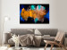 Canvas Print Amber Abstraction (1-piece) - colorful spots on a black background 143868 additionalThumb 3