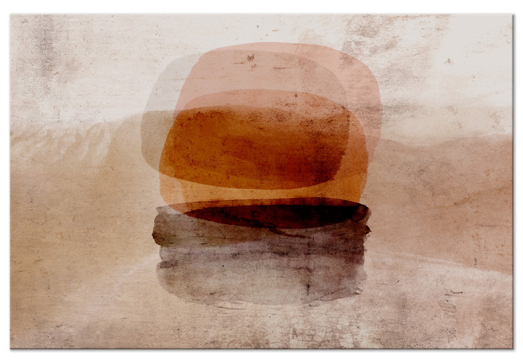 Canvas Art Print Abstraction (1-piece) - light sepia and amber watercolors 144068