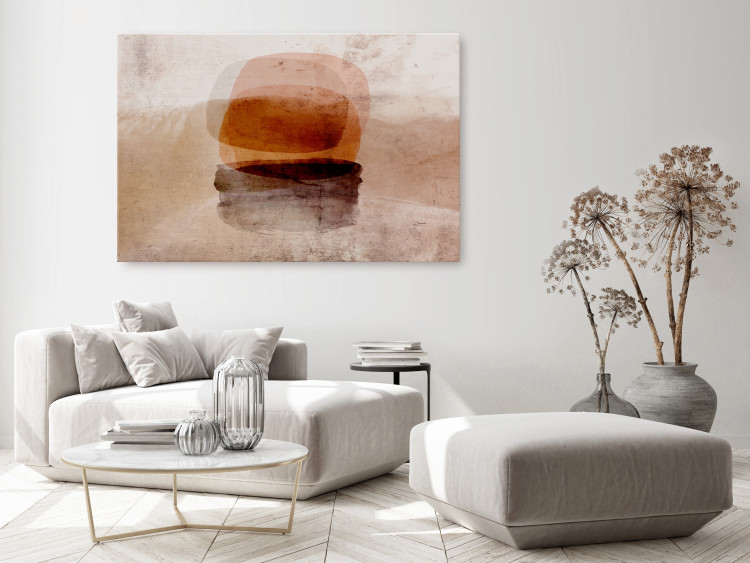 Canvas Art Print Abstraction (1-piece) - light sepia and amber watercolors 144068 additionalImage 3