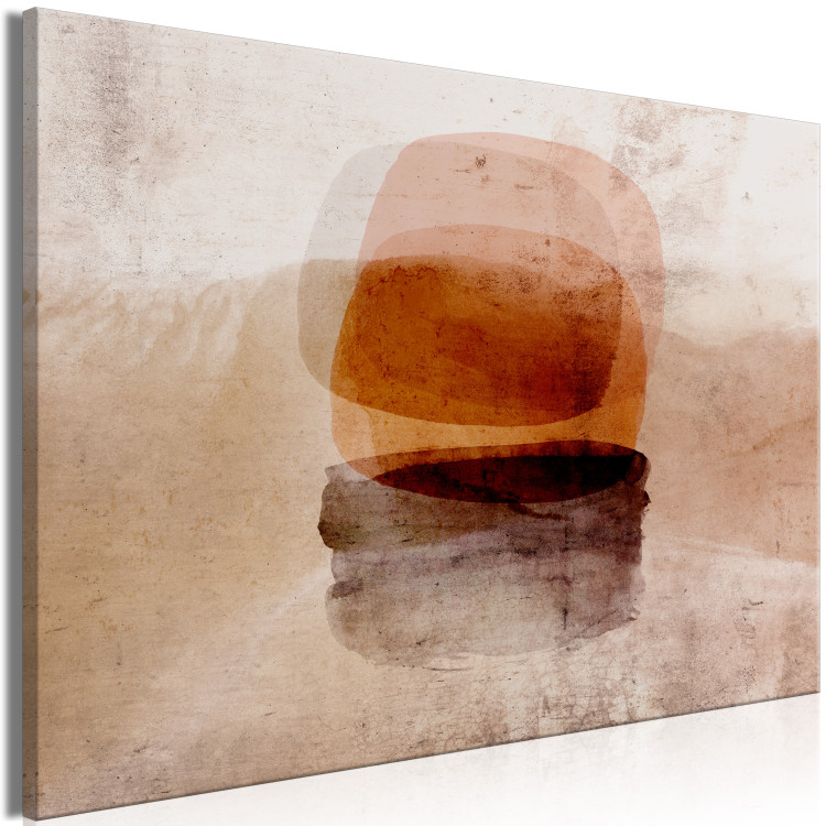 Canvas Art Print Abstraction (1-piece) - light sepia and amber watercolors 144068 additionalImage 2