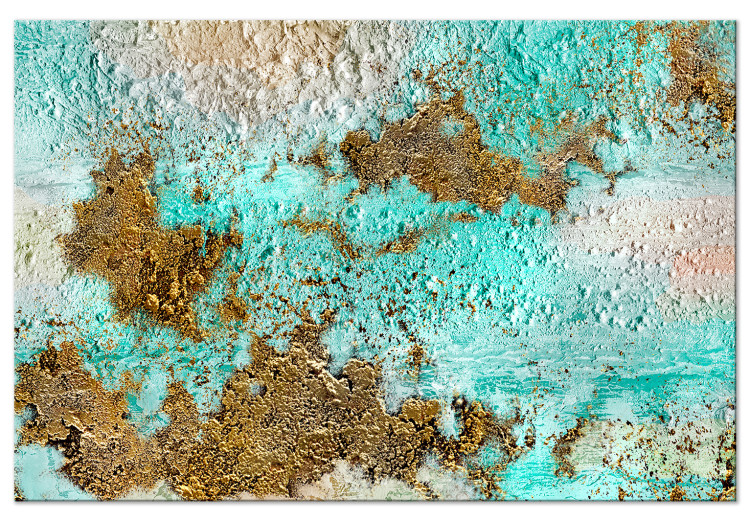 Canvas Turquoise Structures (1-piece) - irregular abstraction 146568