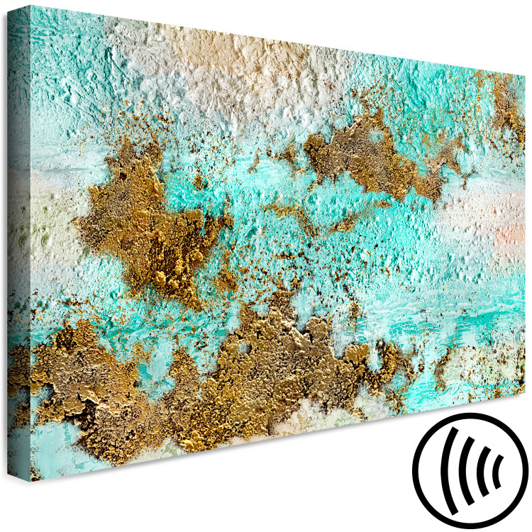 Canvas Turquoise Structures (1-piece) - irregular abstraction 146568 additionalImage 6