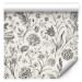 Modern Wallpaper Vintage Style Meadow - Sketches of Flowers in Black and White Colors 149868 additionalThumb 1