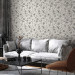Modern Wallpaper Vintage Style Meadow - Sketches of Flowers in Black and White Colors 149868