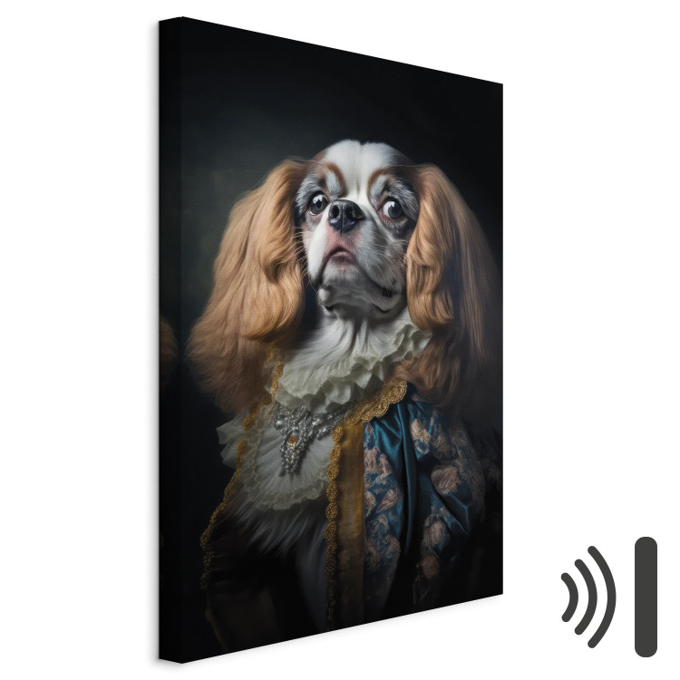 Canvas Art Print AI Dog King Charles Spaniel - Proud Aristocratic Animal Portrait - Vertical 150168 additionalImage 8