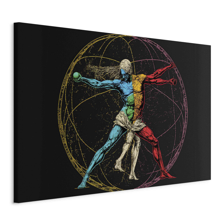 Canvas Art Print The Vitruvian Athlete - A Composition Inspired by Da Vinci’s Work 151068 additionalImage 2
