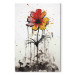 Canvas Print Graffiti Flower - Colorful Composition on the Wall Inspired by Banksy Style 151768