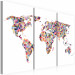 Canvas Print Map of the World - pixels - triptych 55368 additionalThumb 2