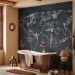 Photo Wallpaper World Map - continents drawn with chalk on a black background 59968 additionalThumb 8