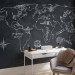 Photo Wallpaper World Map - continents drawn with chalk on a black background 59968 additionalThumb 4