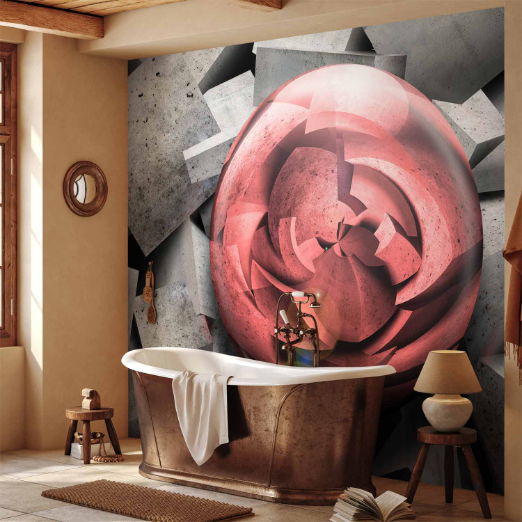 Wall Mural Abstract Rose - Background with Pieces of Gray Stone and Red Sphere 60968 additionalImage 8