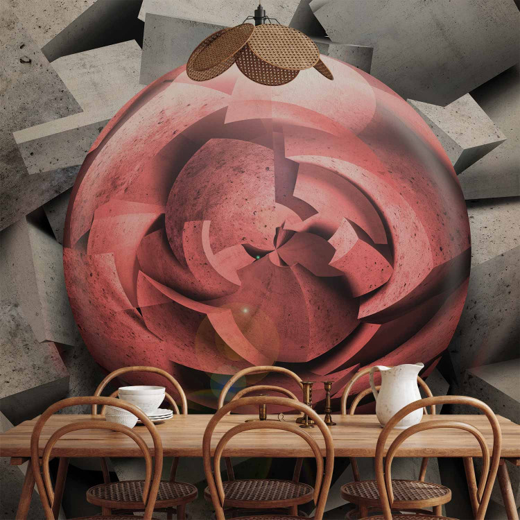 Wall Mural Abstract Rose - Background with Pieces of Gray Stone and Red Sphere 60968 additionalImage 4