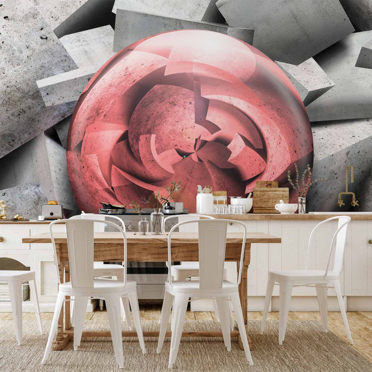 Wall Mural Abstract Rose - Background with Pieces of Gray Stone and Red Sphere 60968 additionalImage 6