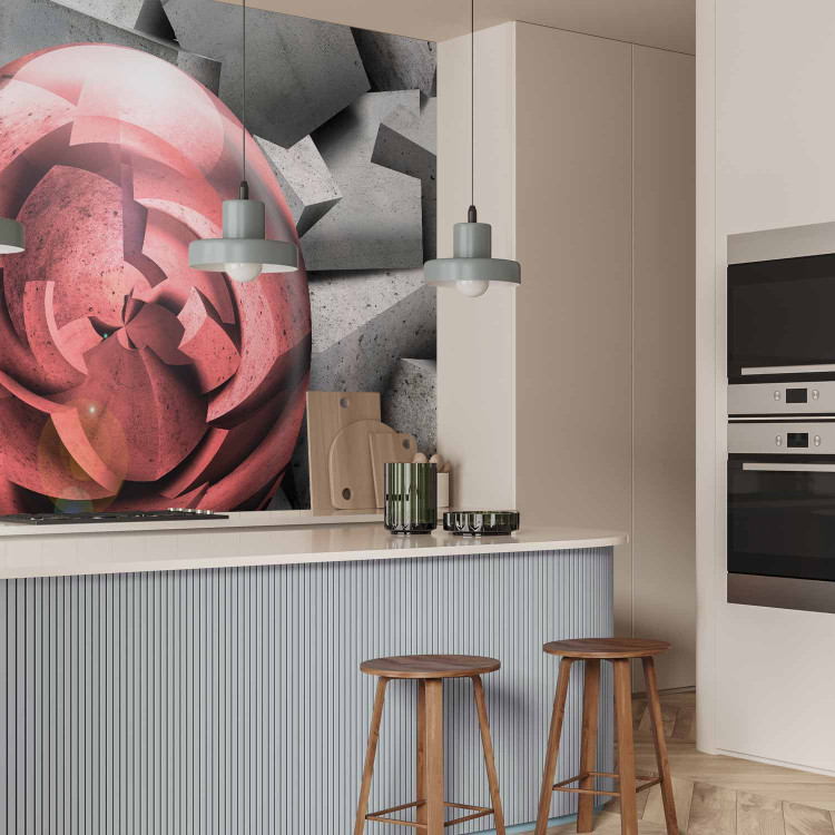 Wall Mural Abstract Rose - Background with Pieces of Gray Stone and Red Sphere 60968 additionalImage 7