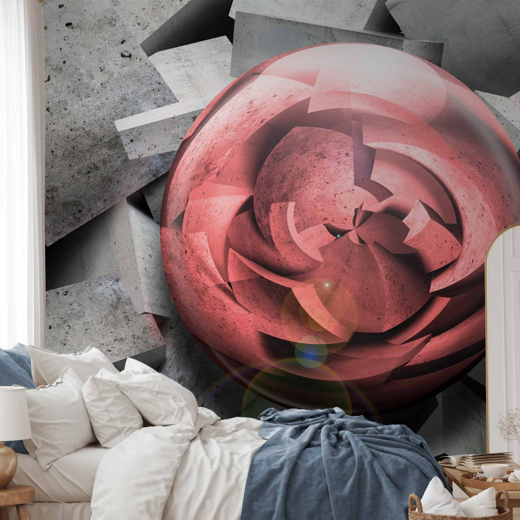 Wall Mural Abstract Rose - Background with Pieces of Gray Stone and Red Sphere 60968 additionalImage 2