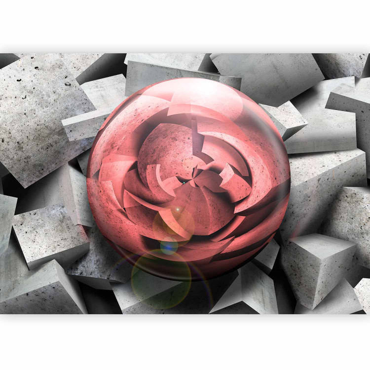 Wall Mural Abstract Rose - Background with Pieces of Gray Stone and Red Sphere 60968 additionalImage 5
