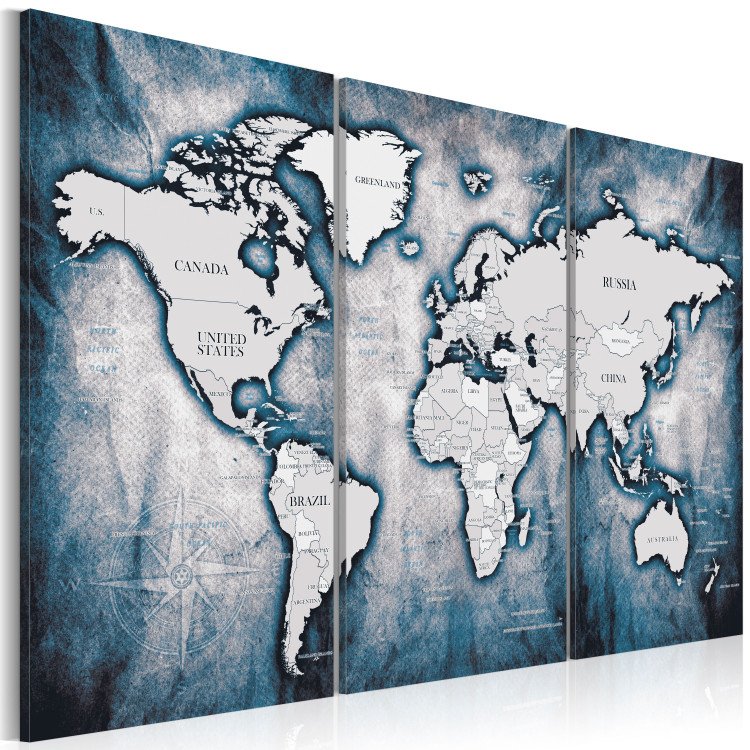 Canvas World Map: Ink Triptych 91868 additionalImage 2